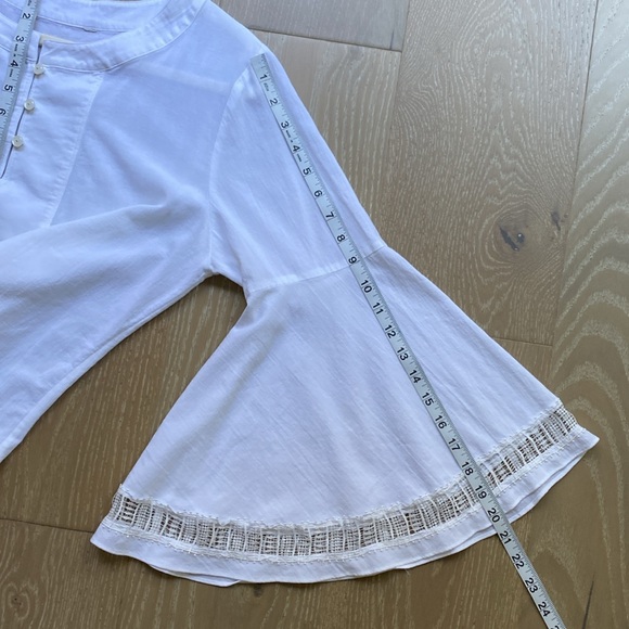 Trina Turk Women's Gossip Bell Sleeve Top, white, size fits M/L - Picture 5 of 7